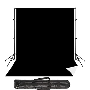 vts 2 in 1 photography backdrop 8x12ft black amp white with 9x9ft backgroud stand kit washable background screen carry bag b01  2 in 1 white amp black backdrop