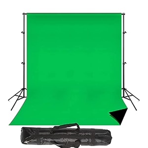 vts 2 in 1 photography backdrop 8x12ft green amp black with 9x9ft backgroud stand kit washable background screen carry bag b01  2 in 1 black amp green backdrop