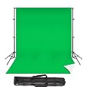 VTS 2 in 1 Photography Backdrop 8x12ft Green &amp; White with 9x9ft Backgroud Stand Kit Washable Background Screen Carry Bag, (B01 + 2 in 1 White &amp; Green Backdrop)