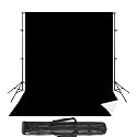 VTS 2 in 1 Photography Backdrop 8x12ft Black &amp; White with 9x9ft Backgroud Stand Kit Washable Background Screen Carry Bag, (B01 + 2 in 1 White &amp; Black Backdrop)