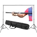 VTS® Photography Accessories Backdrop Photo Light Studio Lekera Background Stand Backdrop Support System Kit (Stand with Curtain, White)