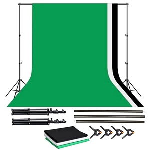vts photography background support backdrop stand kit with 3 colors lekera 100 cottonblack white green four clamps for free