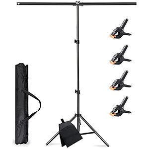 vts t-shape portable background backdrop support stand kit 6ft wide 85ft tall adjustable photo backdrop stand with 4 spring clampssend bag