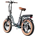 VTUVIA SF20H Folding Ebike – 1200W Peak Motor, Folding Electric Bike for Adults, 20x4 Fat Tire Anti-Slip E‑Bike with 48V 14Ah Battery for Families, Seniors &amp; Pets, 7‑Speed, Up to 70 Miles