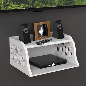 vudy wooden set top box wall shelf for setup boxwifi routerac remote stand wall mounted shelves white