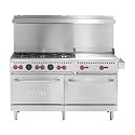 VULCAN SX Series - Value Engineered Light Duty Restaurant Range (60" 6-Burner w/ 24" Griddle, Natural Gas, High Elevation)
