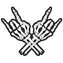 VulgrCo Skeleton Hands Rock On Horns Sign Black White Funny Sticker Vinyl Waterproof UV Resistant Decal For Phones Laptops Water Bottles Tumblers Boats Cars Trucks Windows Kayak 3" inch Bumper