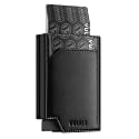 VULKIT Metal Pop up Wallet for Men, Smart RFID Blocking Credit Card Holder Magnetic Closure Men's Leather Trifold Wallets, Black, Minimalist
