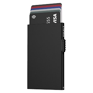 vulkit minimalist credit card holder pop up cards rfid protection slim metal wallet