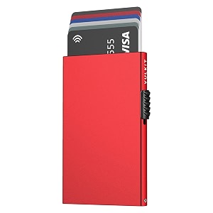 vulkit minimalist credit card holder pop up card case rfid protection slim metal wallet card holder wallet red taille unique minimalist