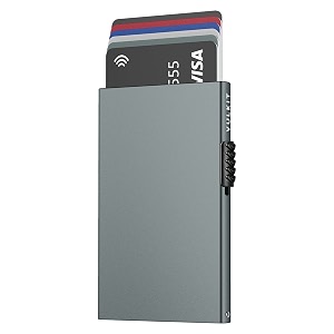 vulkit minimalist credit card holder pop up cards rfid protection slim metal wallet space grey taille unique minimalist
