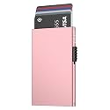 VULKIT Minimalist Credit Card Holder Pop Up Card Case RFID Protection Slim Metal Wallet Card Holder Wallet, Rose Gold, Taille unique, Minimalist