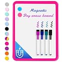 VUSIGN Magnetic Dry Erase Board, 8.5 x 11 Inches White Board, Dark Pink