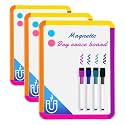 VUSIGN Small White Board Dry Erase, 8.5''x11'' Magnetic Dry Erase Board, Mini Whiteboard with Markers for Fridge, Wall, Locker, Colorful Frame (Pack of 3)