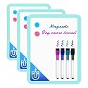 VUSIGN Small White Board Dry Erase, 8.5'' x 11'' Magnetic Dry Erase Board, Mini Whiteboard with Markers for Students, Fridge, Wall, Locker, Green (Pack of 3)