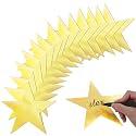 Vuzvuv 6 Inch Glitter Gold Star Cutouts for Classroom Bulletin Board