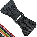 VVAAGG 500 Paracord 100FT, Black Strong Rope, Parachute Cord Outdoor Camping Tent Rope, 4mm