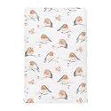 vvfelixl Crib Sheet for Boys and Girls - Robin Birds Pattern, Neutral Mini Crib Nursery Mattress Fitted Sheet, Soft &amp; Breathable, 52 * 28 * 9 In, White
