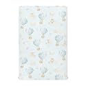 Hot Air Balloon Rabbits &amp; Mouse Toddler Baby Crib Sheets, Neutral Mini Crib Mattress Sheets, Fitted, Soft &amp; Breathable, 52 * 28 * 9In White
