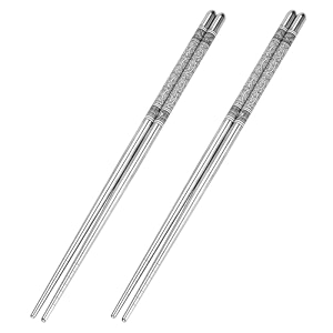 vyapti enterprise reusable metal stainless steel chopsticks dishwasher safe lightweight easy to use metal chop stick utensils 2