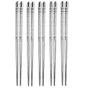Vyapti Enterprise Reusable Metal Stainless Steel Chopsticks Dishwasher Safe Lightweight Easy to Use Metal Chop Stick Utensils (5)