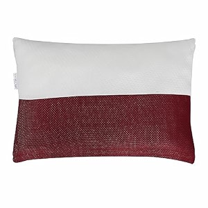 microfiber height adjustable hollow fibre sleeping pillow with zip  pillows set of 1 white and red 27 x 17 inches  pillows with 4 month-warranty