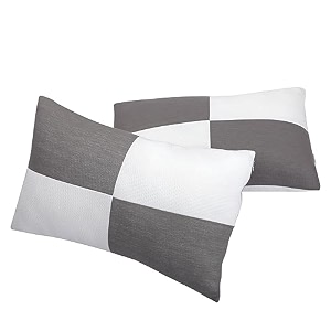 microfiber height adjustable hollow fibre sleeping pillow with zip  pillow set of 2 white and grey 27 x 17 inches  pillows with 4 month-warranty