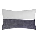 Microfiber Height Adjustable Hollow Fibre Sleeping Pillow with Zip | Pillows Set of 1 (White and Blue, 27 X 17 Inches) | Pillows with 4 Month-Warranty