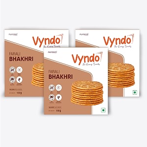 vyndo farali bhakhri  pack of 3 180g each  millet snacks gluten-free no wheat healthy fasting special upwasvrat snacks shravan special diet-friendly