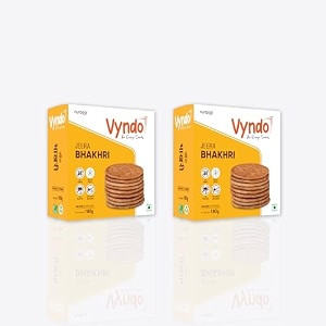 vyndo jeera bhakhri - pack of 2 180 gm each millet snacks healthy snacks gluten free no wheat best fasting upwas snack diet friendly
