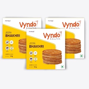 vyndo jeera bhakhri  pack of 3 180g each  millet snacks gluten-free no wheat healthy fasting special upwasvrat snacks diet friendly