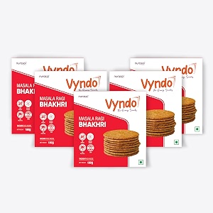 vyndo masala ragi bhakhri  pack of 3 180g each  gluten-free millet snacks no palm oil  healthy energy-rich ragi crisps for kids amp adults  wholesome ready-to-eat snacks