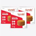 Vyndo Masala Ragi Bhakhri – Pack of 3 (180g Each) | Gluten-Free Millet Snacks, No Palm Oil | Healthy Energy-Rich Ragi Crisps for Kids & Adults | Wholesome Ready-to-Eat Snacks.