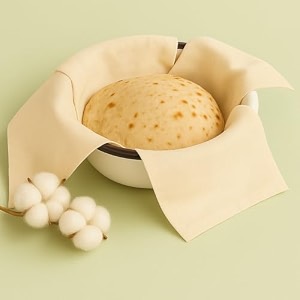 cotton set of 6 double layer roti clothes wrap with flaps casement cotton cloth for chapati for hot case kitchen chapati cloth wrap roti cloth beige
