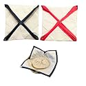 Cotton Square Premium Roti Cover|Hygienic Double Layer Chapati Covers|Roti Rumal| Roti Clothes Wrap|Traditional Roti Rumals | Traditional Rumals to Keep Roti/Chapati Fresh- Beige (Set of 2)