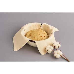 cotton double layer roti wrap with flaps - muslin cloth for chapati and hot case kitchen - roti cloth standard pak of 2