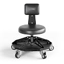 Vyper Robust Steel Sport Shop Chair for Mechanics, Black Seat, Black Frame