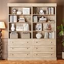Vyre 71" Tall Farmhouse Bookshelves with Drawers, Set of 2 – Large Modular Bookcase with Adjustable Shelves, Storage Cabinet for Living Room, Kitchen, Home Office, Brown