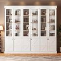 Vyre 71" Tall Farmhouse Bookshelves with Glass Doors, Set of 3 – Large Modular Bookcase with Adjustable Shelves, Storage Cabinet for Living Room,Home Office,Study,Kitchen, White