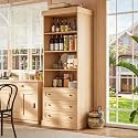 Vyre 71" Tall Farmhouse Kitchen Pantry, Large Storage Cabinet with Adjustable Shelves &amp; 3 Drawers, Versatile Wood Hutch for Living Room &amp; Dining Room, Brown
