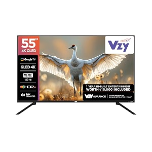 VZY by Dish TV with DTH & OTT Subscription 140 cm (55 inch) QLED Ultra HD Smart TV with 1-Yr Premium Bundled Content Offering (200+DTH Channels & 18+O