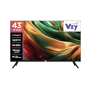 VZY by Dish TV with DTH & OTT Subscription 108 cm (43 inch) QLED Ultra HD (4K) Smart TV with 1-Year Premium Bundled Content Offering(200+DTH Channels 