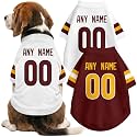 W Dog Clothes Jersey Style Custom Pet T Shirt with Personalized Name Number for Small Medium Large Dogs