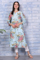 W Floral Print Pure Cotton Straight Kurta