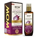 W.OW Skin Science Onion Black Seed Hair Oil - WITH COMB APPLICATOR - Controls Hair Fall - NO Mineral Oil, Silicones, Cooking Oil & Synthetic Fragrance - 100mL