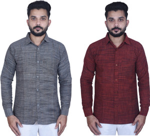 W S TEXTILE Men Self Design Casual