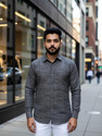 W S TEXTILE Men Self Design Casual