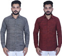 W S TEXTILE Men Self Design Casual