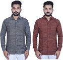 W S TEXTILE Men Self Design Casual