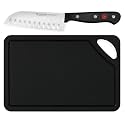 WÜSTHOF Gourmet 5" Santoku &amp; 10" Black Cutting Mat Set